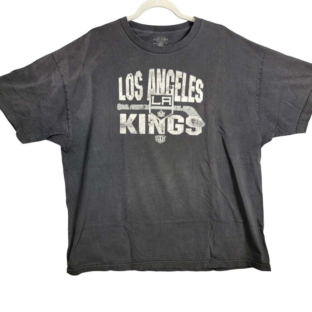 Old Time Hockey Los Angeles Kings Distressed Logo Tee Mens 2XL Black NHL